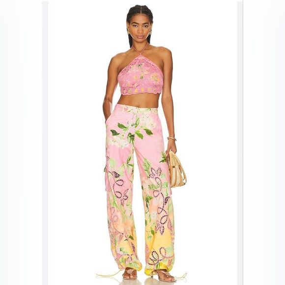 Hemant & Nandita x Rococo Sand Pakhi Pink Ombre Cargo Pants Size Small - Picture 14 of 15